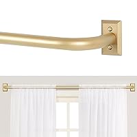 Gold Wrap Around Curtain Rods,Gold Curtain Rods for windows 66 to 120 inch(5.5-10Ft),Adjustable Blackout Curtain Rod,1”Diameter Room Darkening Drapery Rods,Window Curtains Rod 66-120