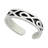 Sterling Silver Various Designs Adjustable Open Toe Rings for Women and Girls