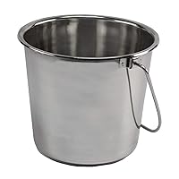 Grip Stainless Steel Bucket (4.5 Gallon)- Great for Pets, Cleaning, Food Prep - Hang on Fences, Cages, Kennels - Home, Garage, Workshop