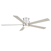 AireHug 60 inch Indoor Ceiling Fan with LED CCT Select Light Kit - Brushed Nickel with Reversible Black/Gray Blades