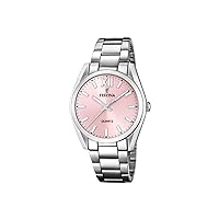 Festina F20622/2 Women's Analogue Quartz Watch with Stainless Steel Strap, Silver pink, Bracelet