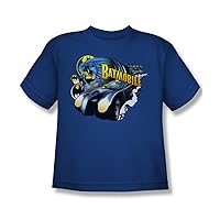 Batman Batmobile Youth Size Royal Blue Kids T-Shirt Tee Shirt