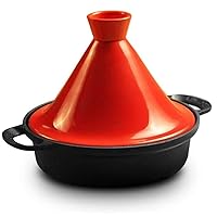Casserole, Pot Cast Non-stick Pan Oven Soup Cooker Induction Universal, Cast Round Covered Casserole (Size : Orange)