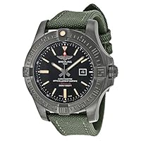 Breitling Avenger Blackbird Automatic Black Dial Green Canvas Strap Mens Watch V1731010-BD12GRFT