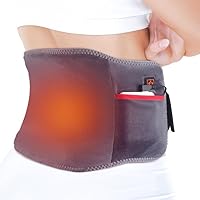 Cordless Portable Heating Pad for Back Pain Relief, Battery Powered Heated Back Wrap, 5000 mAh Rechargeable Heat Belt for Lower Back, Waist Pain, Abdomen Cramps, 3 Heat Settings, Auto-Off