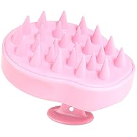 Shampoo Brush, Silicone Scalp Massager Hair Brush Head Massager Hair Growth Scrubber for Straight Curly Long Short Thick Thin Wet Dry Hair for Men Women Kids Pets, Pink