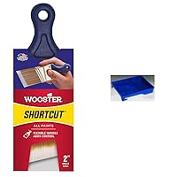 Wooster 2-Inch Shortcut Angle Sash Paintbrush and 1-Quart Plastic Paint Tray with Ladder Grips Bundle
