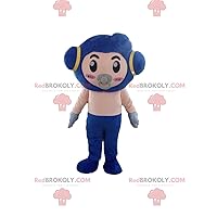 Robot REDBROKOLY Mascot with a pacifier, futuristic baby costume