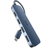 uni USB C to USB Hub Multiport Adapter, Aluminum 4 Ports USB C Splitter for Laptop, Slim Thunderbolt 3/4 Data USB Hub Compatible for MacBook Pro/Air, iPad Pro, Dell, Chromebook | Keyboard, Mouse, HDD