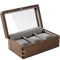 Black Walnut Solid Wood Watch Storage Box for Men's Gifts Transparent Flip Watch Display Box