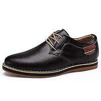 Men's Casual Oxford Sneaker Shoe Genuine Leather Fashion Design Low Top Walking Shoes for Men