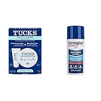 TUCKS Multi-Care Relief Kit with 40 Pads & Lidocaine Cream + Dermoplast Pain Relief Spray, 2.75 Oz