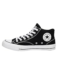 Converse Unisex Chuck Taylor All Star Malden Street Mid High Canvas Sneaker - Lace up Closure Style - Black White, 13 Women/11 Men
