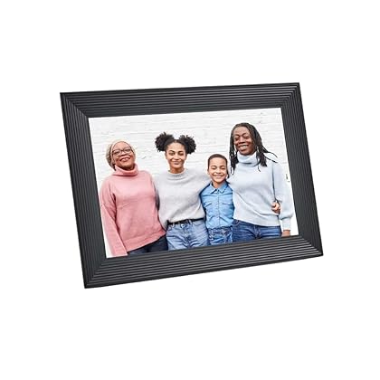 Aura Carver Luxe WiFi Digital Picture Frame, 10.1”, Add Photos with Aura App, Free Unlimited Storage - Easy to Use - Plays Videos - The Best Digital Photo Frame - Gravel