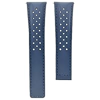 Ewatchparts LEATHER BAND STRAP 22MM COMPATIBLE WITH TAG HEUER MONACO CAW2111.FC6183 CALIBRE 12 BLUE