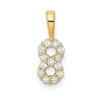 14k Gold Diamond Sport game Number 8 Pendant Necklace Measures 13.04x4.71mm Wide 1.68mm Thick Jewelry for Women