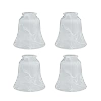 Aspen Creative 23030-4 Transitional Alabaster Bell Shape Ceiling Fan Glass Shade 2-1/8