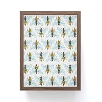 Cat Coquillette Honey Bee Pattern Mini Art Print, Walnut Frame