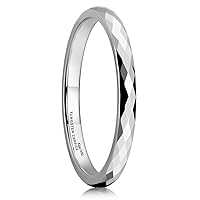 King Will Tungsten Carbide Wedding Ring for Men Women Promise Ring for Couple 2mm/4mm/6mm Black/Silver/Gold/Rose Gold Multi-faceted Shining Luster High Polished Wedding Band Comfort Fit