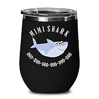 Mimi Shark Doo Doo Wine Tumbler Funny Mimi Gifts for Grandma from Granddaughter Shark Tea Cup for Women Gag Gifts for Mom Coffee Mugs for Mothers Day