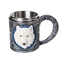 Pacific Giftware Lone Spirit Wolf Celtic Magic 11oz Resin Coffee Mug with Stainless Steel Insert