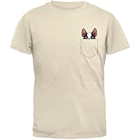 Animal World Boston Terrier Faux Pocket Pet Natural Adult T-Shirt