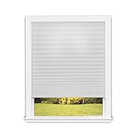 No Tools Easy Lift Trim-at-Home Cordless Pleated Light Filtering Fabric Shade White, 36 in x 64 in, (Fits windows 19 in - 36 in)