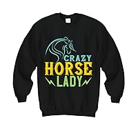 Horse Sweatshirt - Crazy Horse Lady - Black
