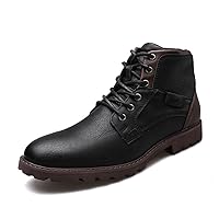 Men's Hiking Boots Waterproof Casual Chukka Boots for Men Ankle Leather Winter Warm Lining Snow Hiking Boots for Men Outdoor Non-Slip Walking Shoes Casual Chukka Boots Motorcycle Boots Business Shoe