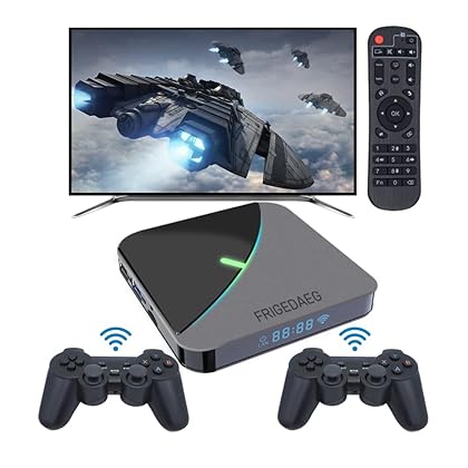 Retro Game Console with Built-in 60,000+ Classic Games, A95X 4K HD Game Console Compatible with PS1/PSP/ MAME, Android 9.0/ EmuELEC 4.3 Dual System for TV/PC/Projector (256)