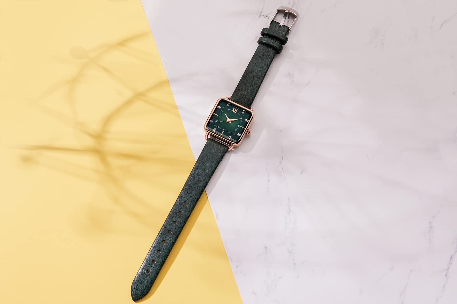 SURVAN WatchDesigner Wrist Watches for Women Japanese Quartz Fashion Waterproof Womens Watch Crystal Dial Leather Strap Adjustable Bracelet Wrist Watch