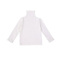 Toddler Baby Boy Girl Basic Solid Plain Organic Cotton T Shirts Tops Long Sleeve Tee Shirt High Neck Girls Blouse