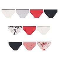 Women's Stretch Panties, Moisture-Wicking Cotton Underwear, 10-Pack (Colors May Vary)