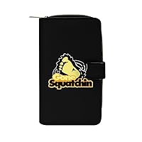 Gone Squatchin Bigfoot PU Leather Wallet Purse Clutch Coin Pocket Money Clip With Card Holder for Women Men