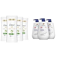 Dove Advanced Care Antiperspirant Cool Essentials (Pack of 4) Deodorant for Women & Body Wash with Pump Deep Moisture For Dry Skin Moisturizing Skin Cleanser