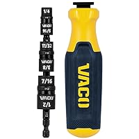 VAC1070 Impact Driver, 7-in-1 SAE Multi-Bit Impact Flip Socket with Handle, 6 Easy-to-Identify Hex Driver Sizes and 1/4-Inch Bit Holder