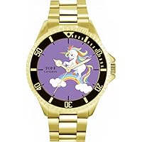 Unicorn Rainbow Mens Wrist Watch 42mm Case Custom Design