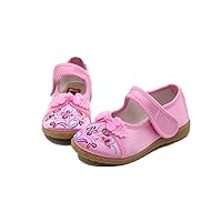 Children Girl's Frog Embroidery Mary-Jane Shoes Kid's Cute Flat Cheongsam Shoe