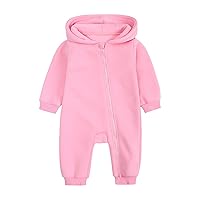 Newborn Girl Clothes Baby Boys Jumpsuit Hoodie Romper Zipper Long Sleeve Outfits Warm Winter Clothes for Unisex