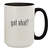 got nhat? - 15oz Ceramic Colored Inside & Handle Coffee Mug Cup, Black