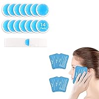 NEWGO Bundle of 14 Round Ice Pack and Rectangle Small Ice Packs of 6 Packs