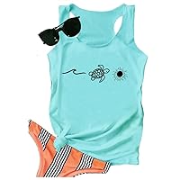 Sun Sand and in My Hand Tank Tops Womens Hawaii Summer Beach Graphic Sleeveless T Shirt Cute Country Vacation Tank Cami