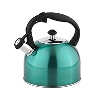 Amazon Basics Stainless Steel Tea Kettle, 2.4-Quart, Teal