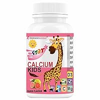 MK Calcium for Kids with Vitamin D3 (VIT d), Magnesium, Zinc, Vitamin C, L lysine Multivitamin Supplement for Strong Bone, Teeth, Immunity, Growth and Development- 60 Sugar Free Tablets