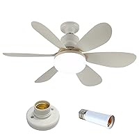NIDONE Small Ceiling Fans,Ceiling Fans with Lights & Remote 20In Led 40W Silent Ceiling Fans with 6 Blades 3000K- 6500K Emergency Stop Lighting & Ceiling Fans for Kitchen, Living Room, Closet (White)