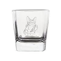 Abyssinian Cat Crystal Stemless Wine Glass, Whiskey Glass Etched Funny Wine Glasses, Great Gift for Woman Or Men, Birthday, Retirement And Mother's Day