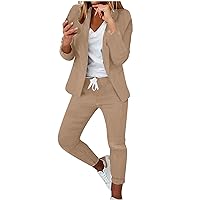 Ladies Elegant Business Suit Sets Blazers + Pants 2 Piece Outfits for Women Solid Dressy Casual Set Office Work Set