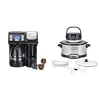 Hamilton Beach FlexBrew Trio 2-Way Coffee Maker, Compatible with K-Cup Pods or Grounds & 6 Quart Programmable Slow Cooker With Flexible Easy Programming, 5 Cooking Times