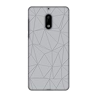 AMZER Slim Fit Handcrafted Designer Printed Snap On Hard Shell Case Back Cover for Nokia 6 - Carbon Fibre Redux Stone Gray 13