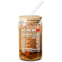NewEleven Mother Day Gift For Mom - Gifts For Mom From Daughter, Son, Kids - Unique Birthday Gifts For Mom, New Mom, Bonus Mom, Pregnant Mom - Funny Gifts Ideas For Mom - 16 Oz Coffee Glass